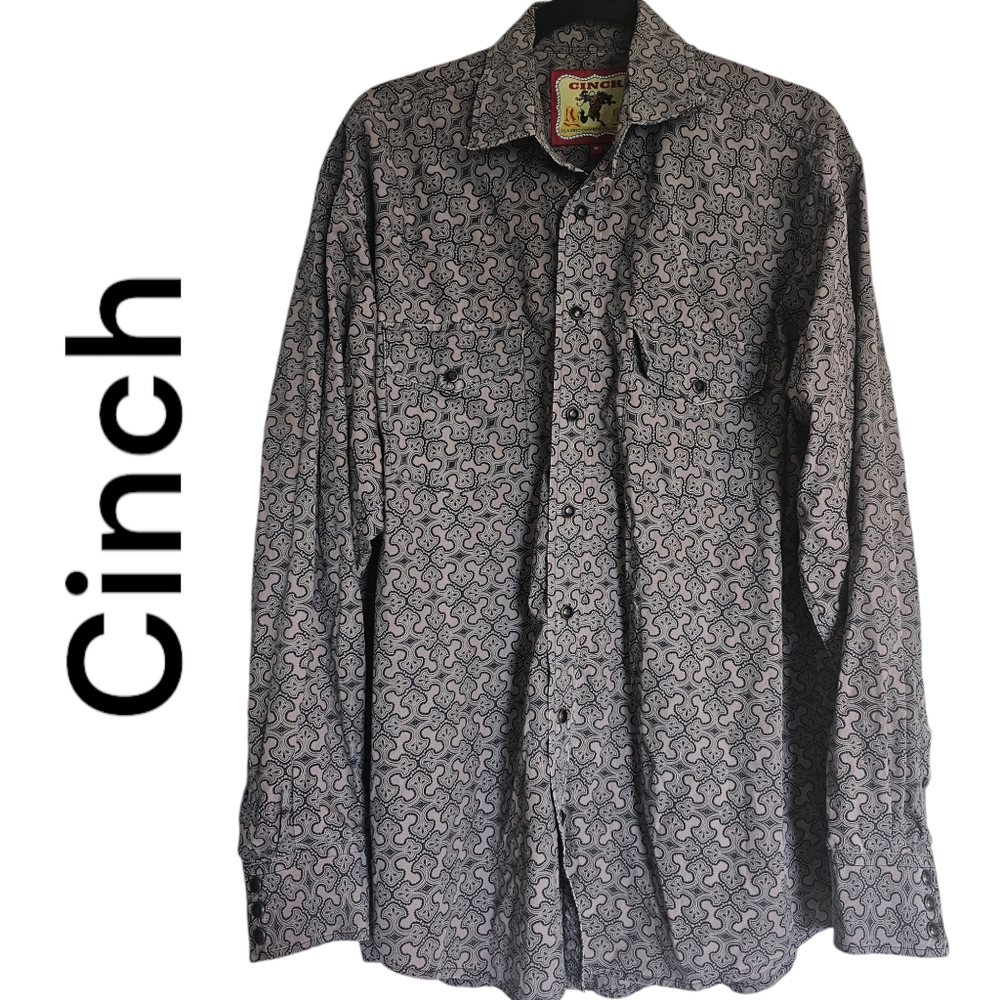 Cinch Men's Gray Paisley Button-Down Shirt